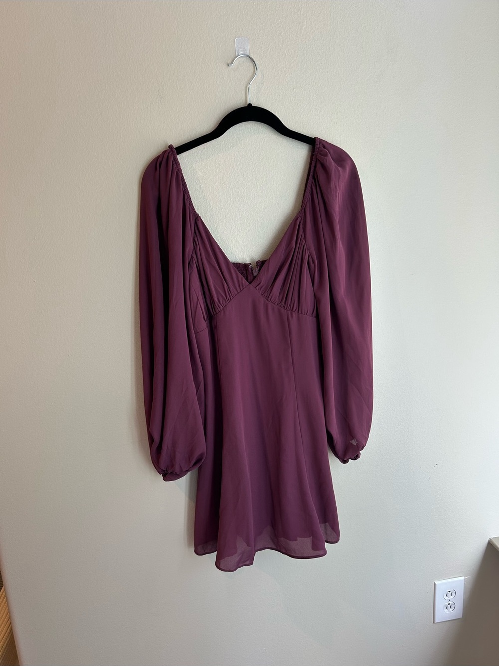 Abercrombie & Fitch Plum Long Sleeve Mini Dress